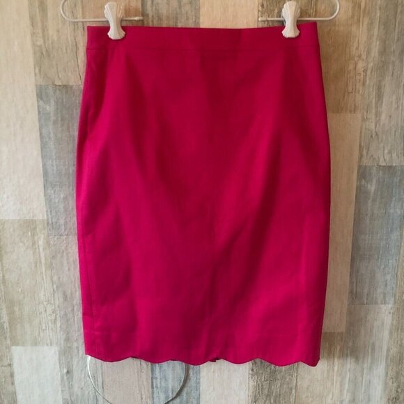 J. Crew Pink Scalloped Hem Pencil Skirt - Office Siren NWT - Picture 5 of 7